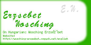 erzsebet wosching business card